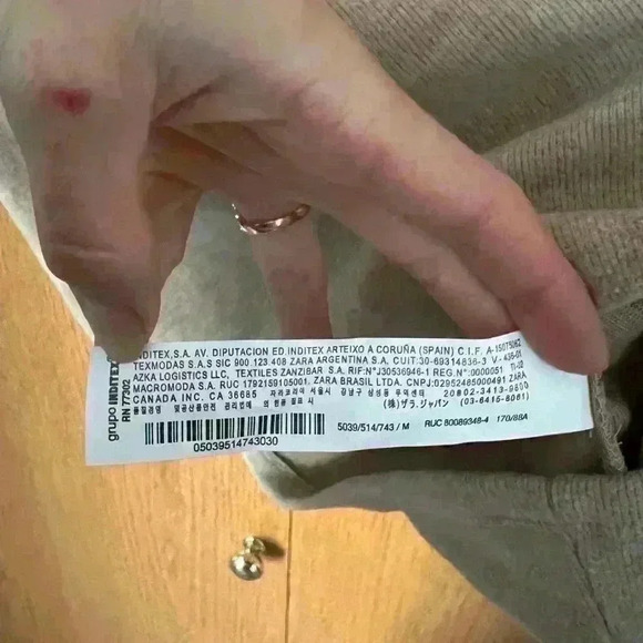 Zara Tan Knit Short Sleeve Mini Dress Medium - Picture 4 of 6